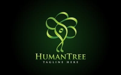 Абстрактное человеческое дерево или цветочный логотип человека