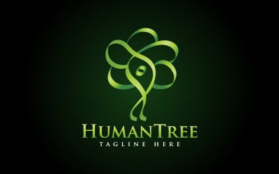 Logotipo humano abstrato de árvore ou flor humana
