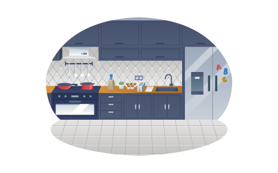 Redo att använda kök vektorillustration