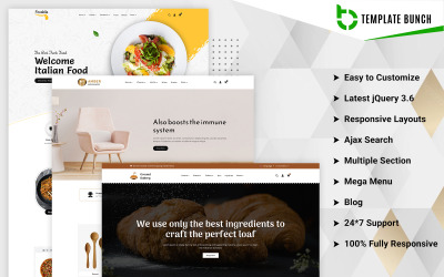 Amber – Haus und Bäckerei mit Lebensmitteln – Responsives Shopify 2.0 E-Commerce-Thema