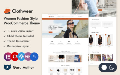 Clothwear - Dámský módní styl Obchod Elementor WooCommerce responzivní téma