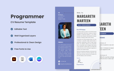 CV Özgeçmiş Programcısı V4, programlama becerilerinizi sergilemek için ideal şablon