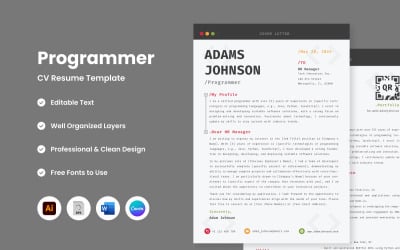 CV Resume Programmer V1 — идеальный шаблон для демонстрации ваших навыков программирования