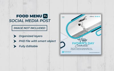 Fathers day social media post and banner template