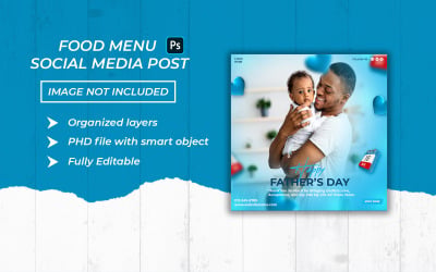 Happy Fathers day social media post and banner template