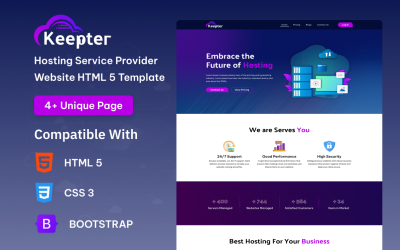 Keepter – šablona webových stránek HTML5 poskytovatele hostingových služeb