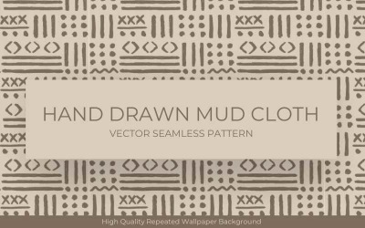 Elle Çizilmiş Afrika Çamur Bezi Deseni