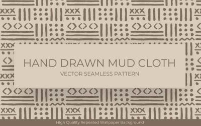 Modèle de tissu de boue africain dessiné à la main