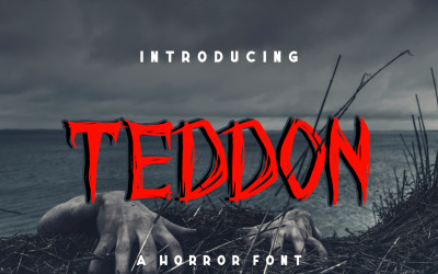 Teddon a Horror Czcionka przerażająca mroczna sztuka