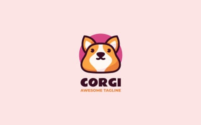 Logotipo de mascota simple de perro Corgi 2