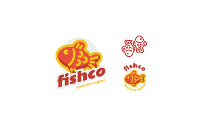 Pesce semplice mascotte Logo Design 3