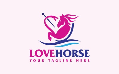 Liefde paard paarden veterinaire diensten logo ontwerp