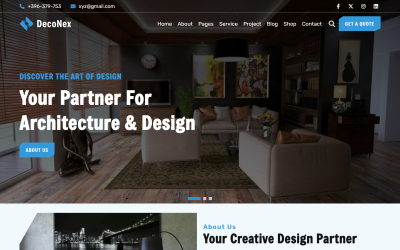 DecoNex – šablona webových stránek HTML5 pro architekturu a interiérový design