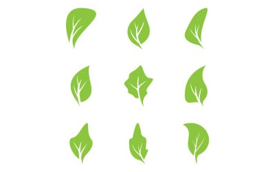 Green leaf tree element logo icon vector template version 9