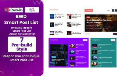 Plug-in WordPress de lista de postagens inteligentes para Elementor