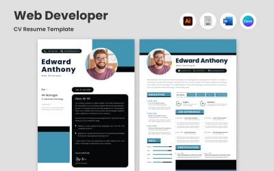 Resume Web Developer V1 jako dokonalá šablona pro předvádění