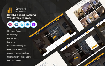Tavern - Hotell &amp;amp; Resort Bokning Multi-Purpose WordPress Theme