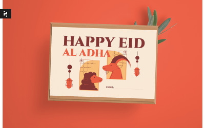 Carte de vœux créative minimale de l&amp;#39;Aïd Al Adha