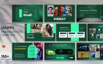 Happy Studio Plan PowerPoint-Präsentationsvorlage