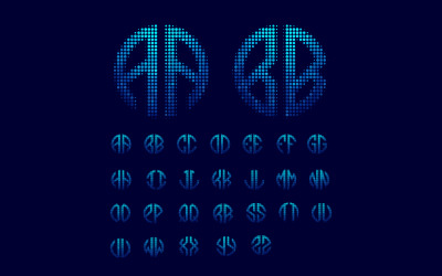 Logo initial de deux lettres pour la technologie, la connexion, le réseau