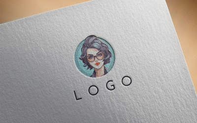 Logotipo de menina elegante-0196-23