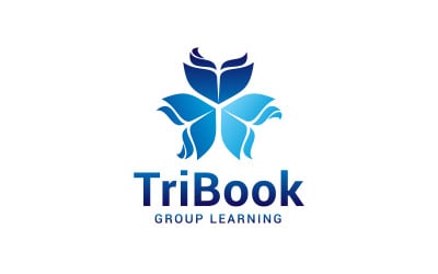 logotipo de tri libro, educación, aprendizaje, en línea