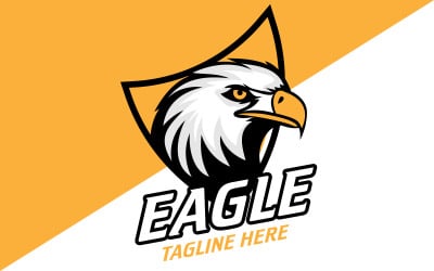 Logotipo del águila con escudo en el fondo, logotipo del escudo, logotipo del equipo deportivo