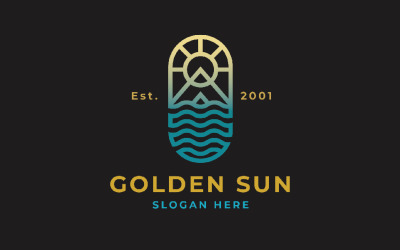 Logotipo profesional de viajes Golden Sun