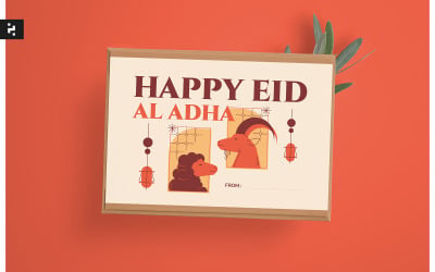 Minimalna kreatywna kartka z pozdrowieniami Eid Al Adha