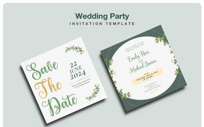 Plantilla de invitación a fiesta de boda