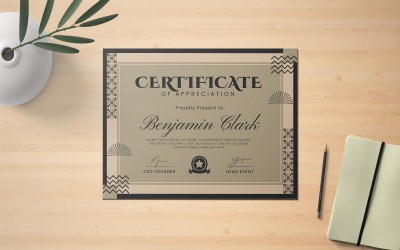 Plantilla de reconocimiento de certificado vintage tradicional