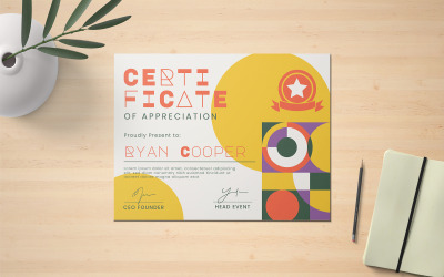 Шаблон благодарности за сертификат Creative Geometric