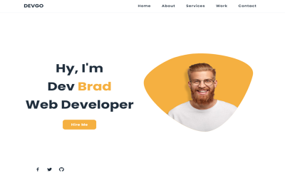 DevGo — адаптивный одностраничный HTML-шаблон для личного портфолио