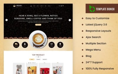 Gemalen koffie - Responsief Shopify-thema voor e-commerce