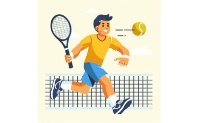 Нарисованная рукой иллюстрация чемпионата Уимблдона