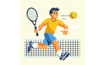 Ręcznie rysowane ilustracja mistrzostw Wimbledonu