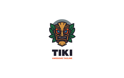 Tiki Maskesi Maskot Karikatür Logosu 1