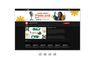 Modèle de podcast de couverture YouTube