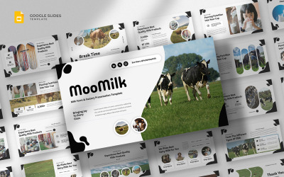 Moomilk - Modelo de slides do Google para fazenda de laticínios e leite