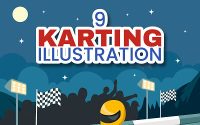 9 Karting sport illusztráció