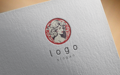 Logotipo elegante da senhora da beleza-042-23