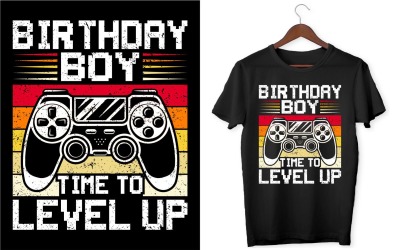 Compleanno Ragazzo È ora di salire di livello Svg con il Game Pad