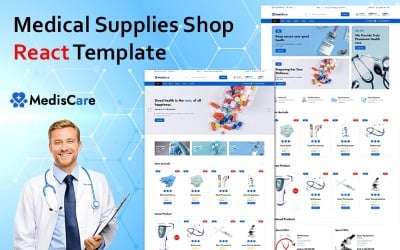 Mediscare – Шаблон веб-сайту React для магазину медичних товарів