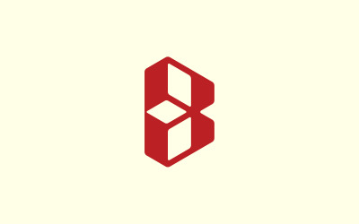 Modèle de conception de logo de boîte de lettre B