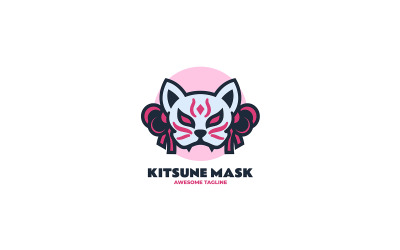 Kitsune 面具简单吉祥物标志