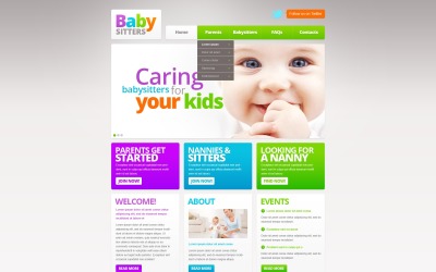 Modelo de site responsivo para babá
