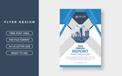 Blå Business Årsrapport Cover Mall Design