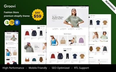 Groovi — адаптивная Shopify тема для магазина модной одежды