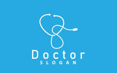Модель линии логотипа стетоскопа Health Care DesignV10