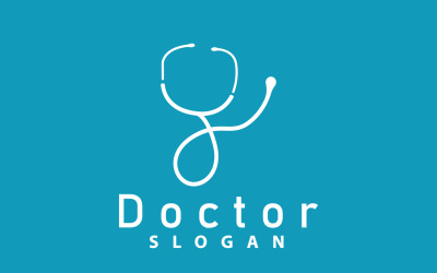 Модель линии логотипа стетоскопа Health Care DesignV1